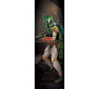 Star Wars - Poster de porte - Boba Fett + 2 baguettes d'affiche en bois 61 cm nature