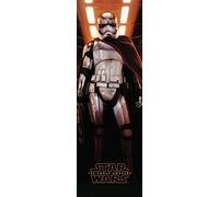 Star Wars - Poster de Porte - EP7 Capitaine Phasma 2 + 2 Pcs Patte d'Affiche Bois 61 cm Noir