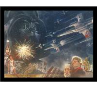 Star Wars - Poster encadré "A New Hope Scene" PM10025 (40 cm x 30 cm) (Bleu/Brun)