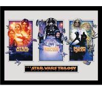 Star Wars - Poster encadré "Trilogy", éclatement PM9407 (30 cm x 40 cm) (Coloré)