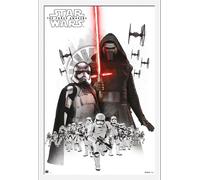 Star Wars - Poster - EP7 Empire White + cadre amovible, Shinsuke® Maxi MDF blanc, vitre acrylique