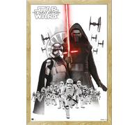 Star Wars - Poster - EP7 Empire White + cadre amovible, Shinsuke® Maxi MDF hêtre, vitre acrylique