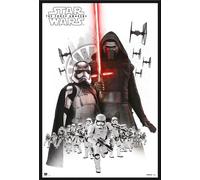 Star Wars - Poster - EP7 Empire White + cadre amovible, Shinsuke® Maxi plastique noir, vitre acrylique