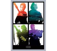 Star Wars - Poster - EP7 Rebel Blocks + cadre interchangeable, Shinsuke® Maxi MDF argenté, vitre acrylique