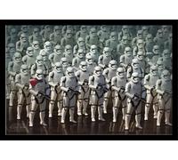 Star Wars - Poster - EP7 Stormtrooper Army + cadre amovible, Shinsuke® Maxi MDF noir, vitre acrylique