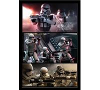 Star Wars - Poster - EP7 Stormtrooper Panels + cadre amovible, Shinsuke® Maxi MDF noir, vitre acrylique