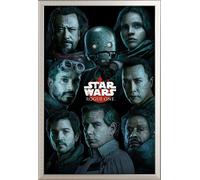 Star Wars - Poster - Rogue One - Characters + cadre amovible, Shinsuke® Maxi aluminium argenté, vitre acrylique