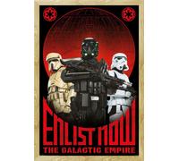 Star Wars - Poster - Rogue One - Enlist Now + cadre amovible, Shinsuke® Maxi MDF hêtre, vitre acrylique