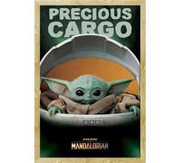 Star Wars - Poster - The Mandalorian - Precious Cargo + cadre amovible, Shinsuke® Maxi MDF hêtre, vitre acrylique