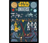Star Wars - Poster - Universe Illustrated + cadre amovible, Shinsuke® Maxi MDF noir, vitre acrylique