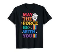 Star Wars Pride May The Force Be With You Rainbow Falcon T-Shirt