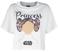 Star Wars Princess Leia Femme T-Shirt Manches Courtes Blanc XL 100% Coton Large