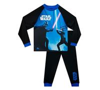Star Wars Pyjama | Pyjama à Manches Longues Luke Skywalker Contre Darth Vader pour Enfants| Bleu | 11-12 Ans | Produit Officiel