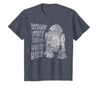 Star Wars R2-D2 Beep Boop Language Texte T-Shirt, Enfant, Bleu Chiné, 3 Ans