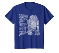 Star Wars R2-D2 Beep Boop Language Texte T-Shirt, Enfant, Bleu Royal, 3 Ans
