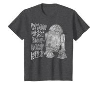 Star Wars R2-D2 Beep Boop Language Texte T-Shirt, Enfant, Chiné Foncé, 3 Ans