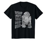 Star Wars R2-D2 Beep Boop Language Texte T-Shirt, Enfant, Noir, 10 Ans