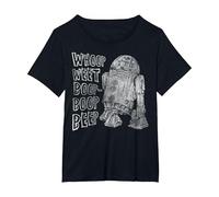 Star Wars R2-D2 Beep Boop Language Texte T-Shirt, Femme Grandes Tailles, Noir, 5X