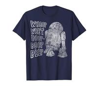 Star Wars R2-D2 Beep Boop Language Texte T-Shirt, Homme, Bleu Marine, 6XL