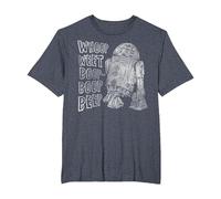 Star Wars R2-D2 Beep Boop Language Texte T-Shirt, Homme Grandes Tailles, Bleu Chiné, 5X Tall