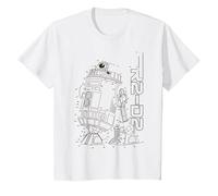Star Wars R2-D2 Connect The Dots Line Art Z1 T-Shirt, Enfant, Blanc, 12 Ans