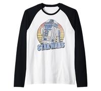 Star Wars R2-D2 Retro Sun Cartoon Portrait Manche Raglan