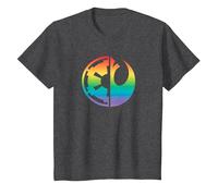 Star Wars Rebel Alliance and Galactic Empire Pride T-Shirt, Enfant, Chiné Foncé, 4 Ans