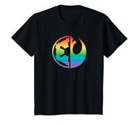 Star Wars Rebel Alliance and Galactic Empire Pride T-Shirt, Enfant, Noir, 8 Ans