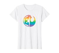 Star Wars Rebel Alliance and Galactic Empire Pride T-Shirt, Femme, Blanc, M