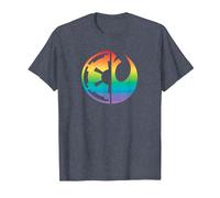 Star Wars Rebel Alliance and Galactic Empire Pride T-Shirt, Homme, Bleu Chiné, M