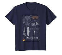 Star Wars Rebel Ship Schematics Dark T-Shirt, Enfant, Bleu Marine, 12 Ans