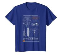 Star Wars Rebel Ship Schematics Dark T-Shirt, Enfant, Bleu Royal, 12 Ans