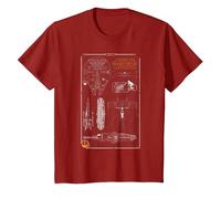 Star Wars Rebel Ship Schematics Dark T-Shirt, Enfant, Canneberge, 3 Ans