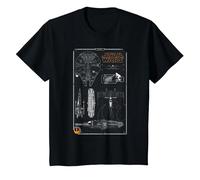 Star Wars Rebel Ship Schematics Dark T-Shirt, Enfant, Noir, 10 Ans