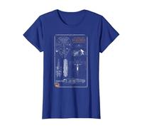 Star Wars Rebel Ship Schematics Dark T-Shirt, Femme, Bleu Royal, 3XL