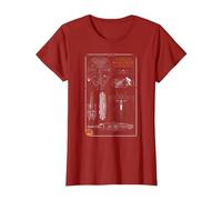 Star Wars Rebel Ship Schematics Dark T-Shirt, Femme, Canneberge, XL