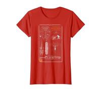 Star Wars Rebel Ship Schematics Dark T-Shirt, Femme, Rouge, XL