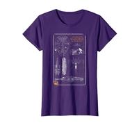Star Wars Rebel Ship Schematics Dark T-Shirt, Femme, Violet, XL