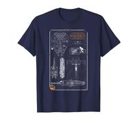 Star Wars Rebel Ship Schematics Dark T-Shirt, Homme, Bleu Marine, 6XL
