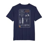 Star Wars Rebel Ship Schematics Dark T-Shirt, Homme Grandes Tailles, Bleu Marine, 2X Tall