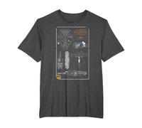 Star Wars Rebel Ship Schematics Dark T-Shirt, Homme Grandes Tailles, Chiné Foncé, 5X Tall