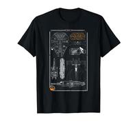 Star Wars Rebel Ship Schematics Dark T-Shirt, Homme, Noir, S