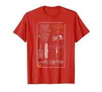 Star Wars Rebel Ship Schematics Dark T-Shirt, Homme, Rouge, M