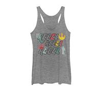 STAR WARS Rebel Women's Racerback Tank Top, Gray Heather, Small