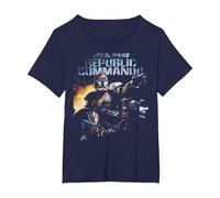 Star Wars Republic Commando Video Game T-Shirt, Femme Grandes Tailles, Bleu Marine, 4X