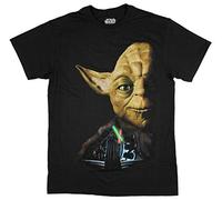 Star Wars Return of The Jedi Last Battle Yoda Black Adult T-Shirt Tee (5X-Large)