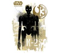 Star Wars Rogue One K-2S0 Grunge Maxi Poster, multicolour