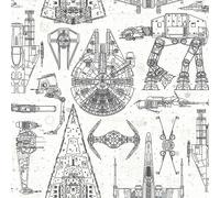 Papier peint adhésif Star Wars Blueprint - 52,07 cm x 5.03 m