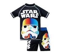 Star Wars Set de Natacion pour Garçons | Maillot de Bain Stormtrooper en 2 Pièces pour Garçons | Tee-Shirt et Short de Bain | Âges de 3 à 13 Ans | Multicolore 3-4 Ans