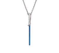 Star Wars Collier Sabre laser en acier inoxydable plaqué titane bleu